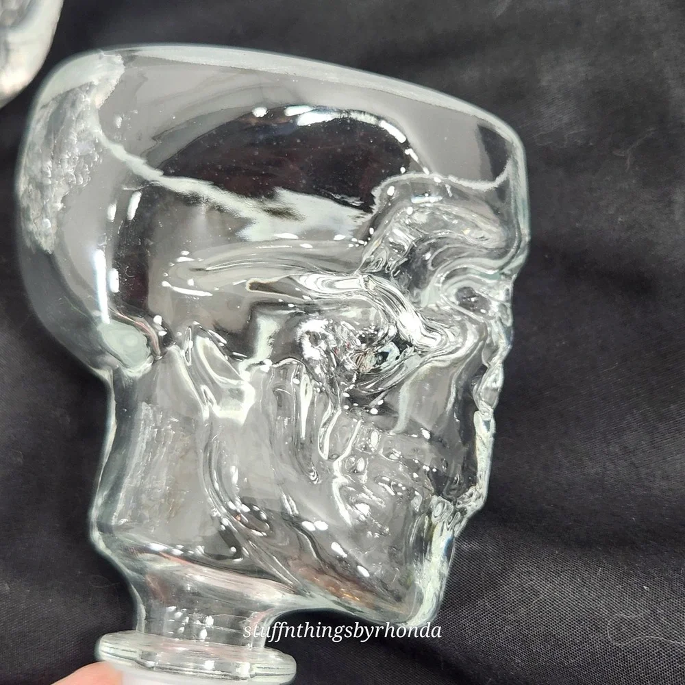 Godinger Skeleton Skull Clear Liquor Whiskey‎ Decanter Halloween Bar Drink Décor